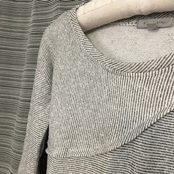 grey & gray White/Black Pinstripe Cotton Knit Top Size Small - Picture 4 of 8